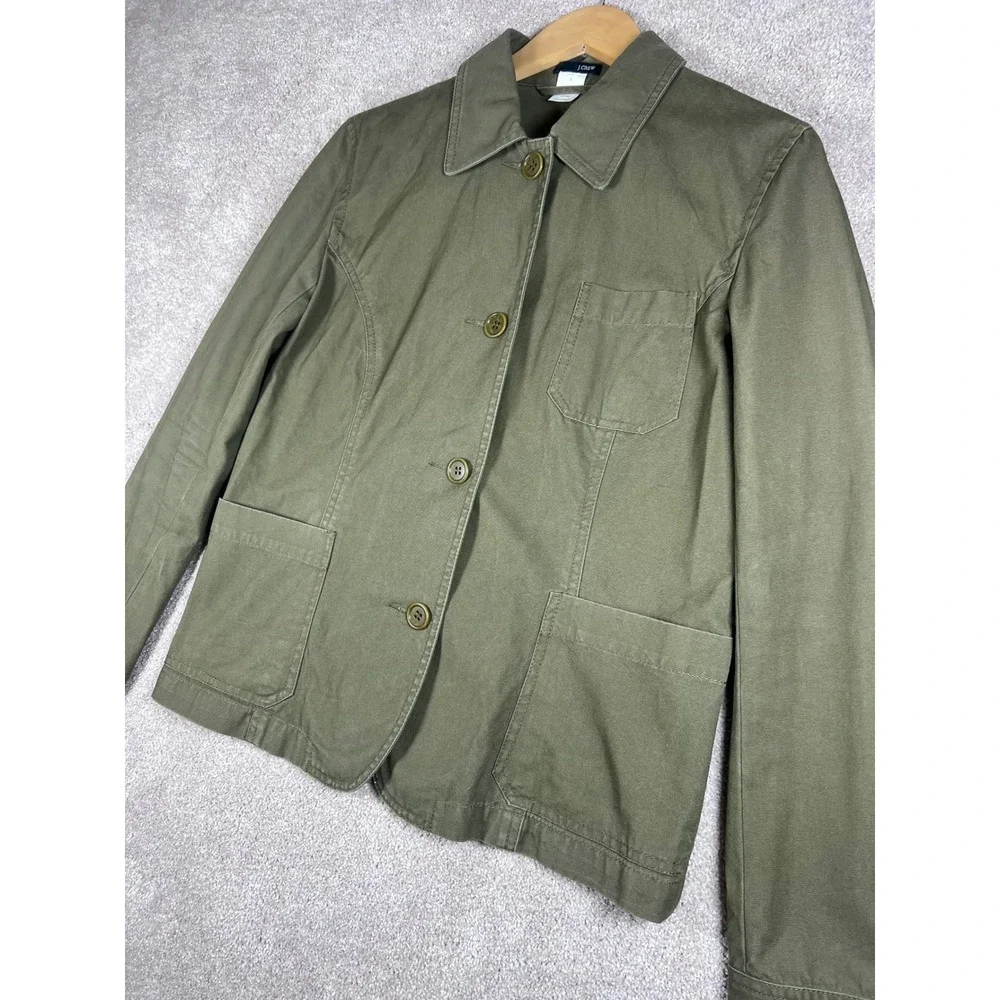 J. Crew Military Green Cotton Utility Jacket